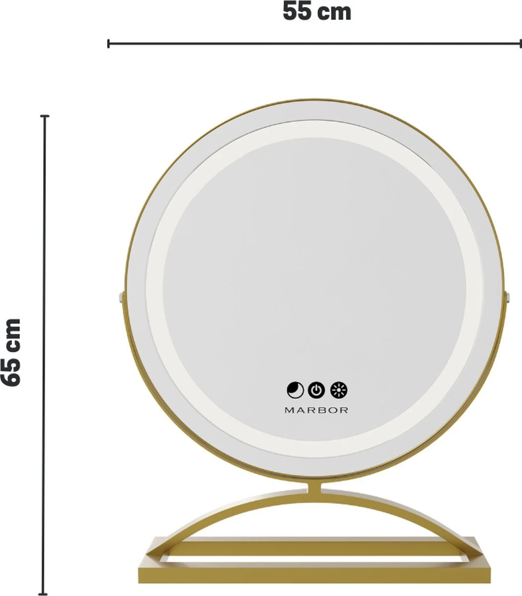 Marbor Make Up Spiegel Met LED Verlichting - Goud - Hollywood Mirror 6 Marbor Make Up Spiegel Met LED Verlichting - Goud - Hollywood Mirror - Image 6