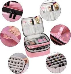YONO Nagellak Tas - Nagelkoffer Beautycase - Cosmetica Koffer - Manicure Organizer - Roze 7 YONO Nagellak Tas - Nagelkoffer Beautycase - Cosmetica Koffer - Manicure Organizer - Roze -Modecosmetica 1160x1200