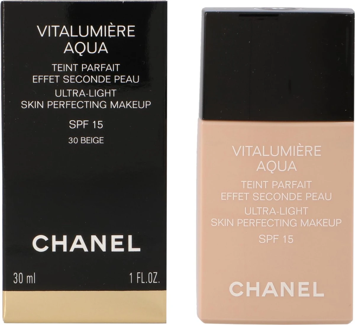 Chanel Vitalumiere Aqua Foundation - 30 Beige - SPF15 - 30 Ml 3 Chanel Vitalumiere Aqua Foundation - 30 Beige - SPF15 - 30 Ml - Afbeelding 3