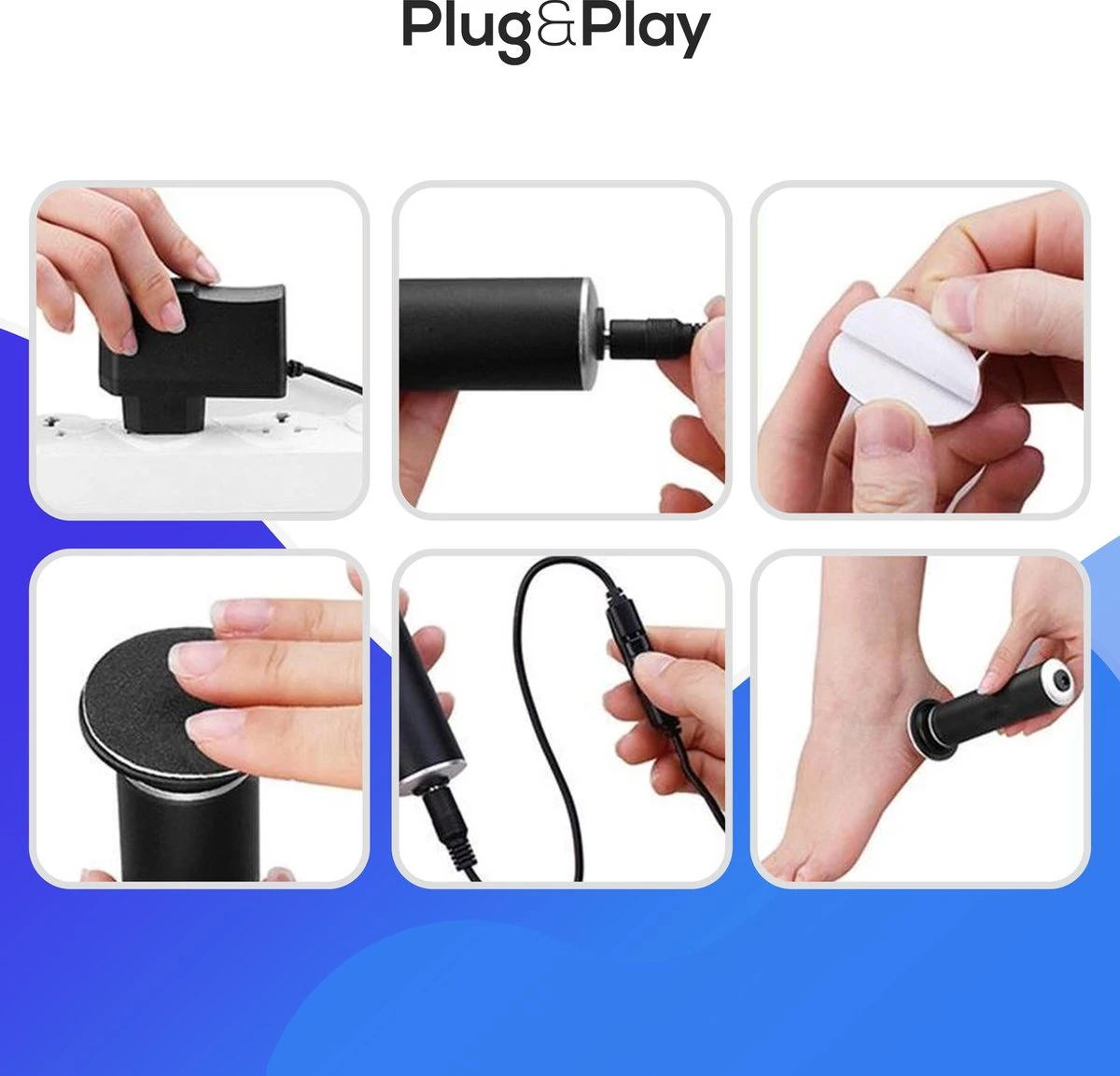 LifeWise Elektrische Eelt Verwijderaar - Voetvijl - 60 Vervangbare Schuurpads - Netstroom Adapter 6 LifeWise Elektrische Eelt Verwijderaar - Voetvijl - 60 Vervangbare Schuurpads - Netstroom Adapter - Image 6