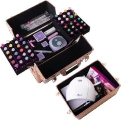 Koffer Groot Holo/Golden Rose XXL Met Opbergvakken -Modecosmetica 1200x1187