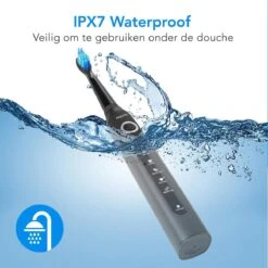 LifeGoods Elektrische Tandenborstel - Oplaadbaar - Veilig Voor Douche - 4 Opzetborstels - Zwart 15 LifeGoods Elektrische Tandenborstel - Oplaadbaar - Veilig Voor Douche - 4 Opzetborstels - Zwart -Modecosmetica 1200x1198 12