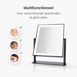 Mirlux Hollywood Spiegel Met Verlichting - Make Up - Visagie - Dimbaar LED Lampen Licht - Zwart -Modecosmetica 1200x1200 176