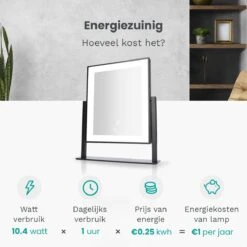 Mirlux Hollywood Spiegel Met Verlichting - Make Up - Visagie - Dimbaar LED Lampen Licht - Zwart -Modecosmetica 1200x1200 177