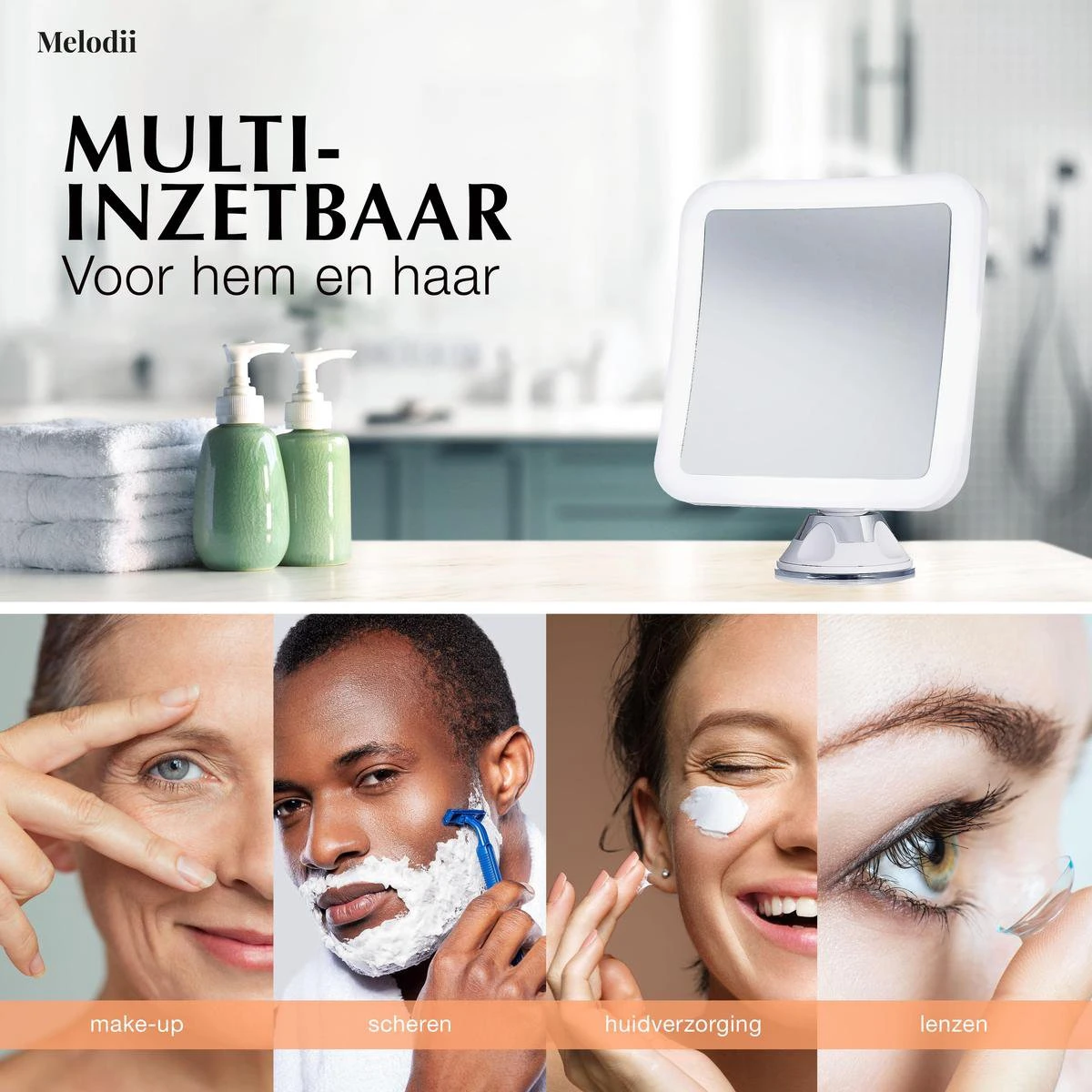 Melodii ML10X - Make Up Spiegel Met LED Verlichting - Scheerspiegel - 10x Vergroting - Met Tru-Daylight Verlichting - Voor Hem En Voor Haar 9 Melodii ML10X - Make Up Spiegel Met LED Verlichting - Scheerspiegel - 10x Vergroting - Met Tru-Daylight Verlichting - Voor Hem En Voor Haar - Image 9