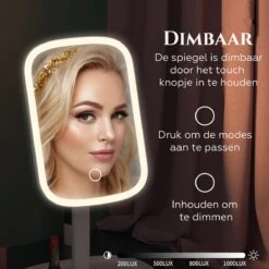 HighHome - Make Up Spiegel Met Led Verlichting - Inclusief 10x Spiegel - 3 Warmtes - 360 °C Draaibaar 11 HighHome - Make Up Spiegel Met Led Verlichting - Inclusief 10x Spiegel - 3 Warmtes - 360 °C Draaibaar -Modecosmetica 1200x1200