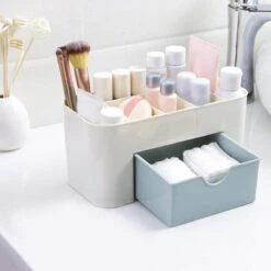 IBright Make-Up Organizer Met Lade - Cosmetica Opbergdoos - Bureau Organizer - Blauw -Modecosmetica 1200x1200 260