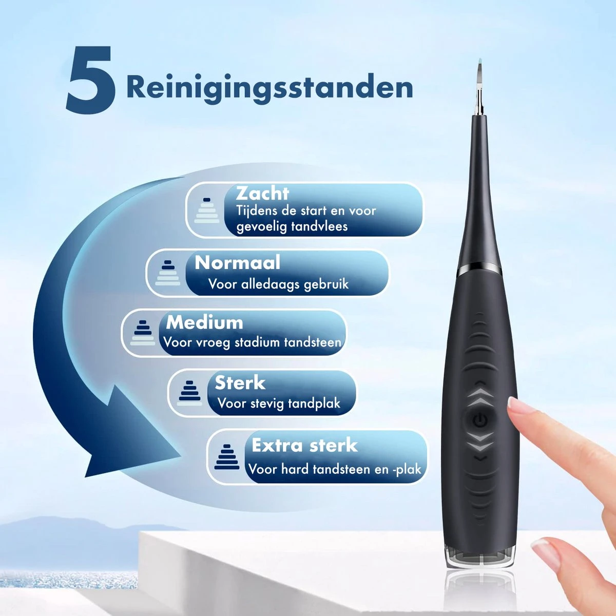 DynaBright Elektrische Tandsteen Verwijderaar - 5 Standen - 5 Delig - Incl. Professionele Tandarts Set - Tandplak - Zwart - Tong Schraper - USB - Tand Verzorging 2 DynaBright Elektrische Tandsteen Verwijderaar - 5 Standen - 5 Delig - Incl. Professionele Tandarts Set - Tandplak - Zwart - Tong Schraper - USB - Tand Verzorging - Image 2