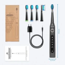 LifeGoods Elektrische Tandenborstel - Oplaadbaar - Veilig Voor Douche - 4 Opzetborstels - Zwart 12 LifeGoods Elektrische Tandenborstel - Oplaadbaar - Veilig Voor Douche - 4 Opzetborstels - Zwart -Modecosmetica 1200x1200 385