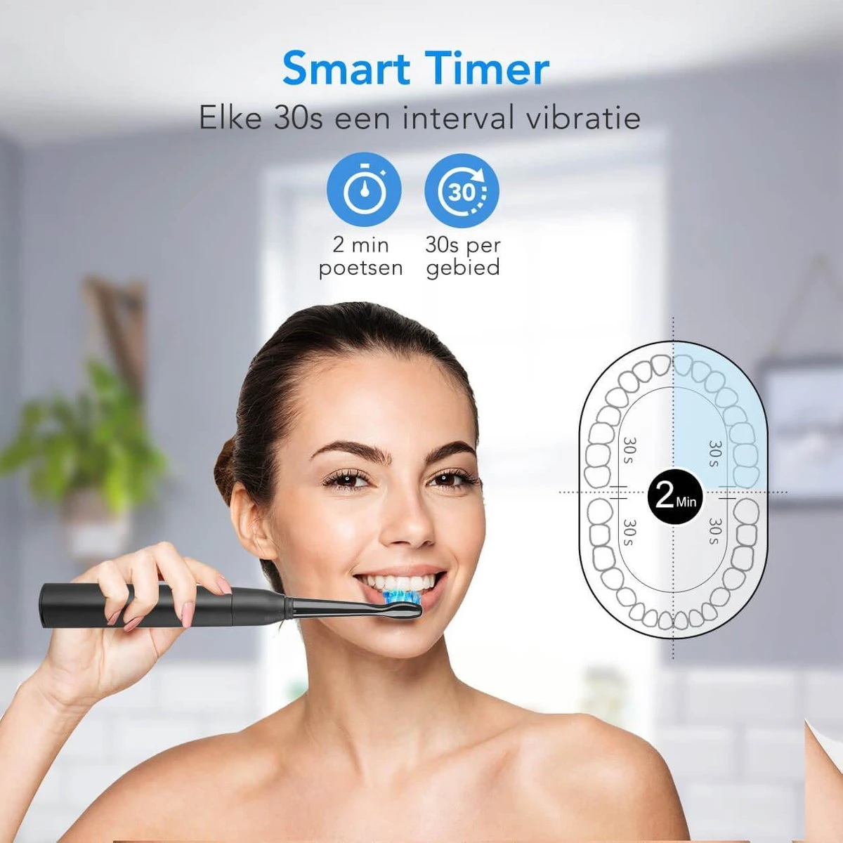 LifeGoods Elektrische Tandenborstel - Oplaadbaar - Veilig Voor Douche - 4 Opzetborstels - Zwart 9 LifeGoods Elektrische Tandenborstel - Oplaadbaar - Veilig Voor Douche - 4 Opzetborstels - Zwart - Image 9