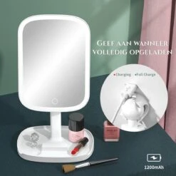 HighHome - Make Up Spiegel Met Led Verlichting - Inclusief 10x Spiegel - 3 Warmtes - 360 °C Draaibaar 16 HighHome - Make Up Spiegel Met Led Verlichting - Inclusief 10x Spiegel - 3 Warmtes - 360 °C Draaibaar -Modecosmetica 1200x1200 5
