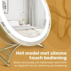Great's® Make Up Spiegel Met LED Verlichting - ⌀ 40cm - Visagie Spiegel Rond - Extra Close Up Spiegeltje 10x - Goud -Modecosmetica 1200x1200 68