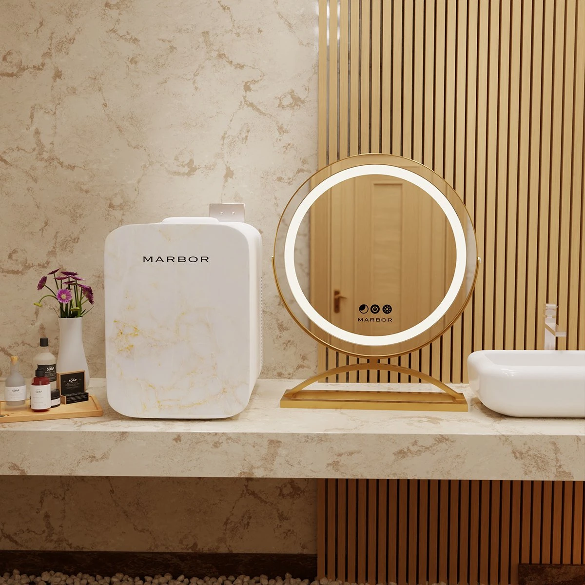 Marbor Make Up Spiegel Met LED Verlichting - Goud - Hollywood Mirror 4 Marbor Make Up Spiegel Met LED Verlichting - Goud - Hollywood Mirror - Image 4