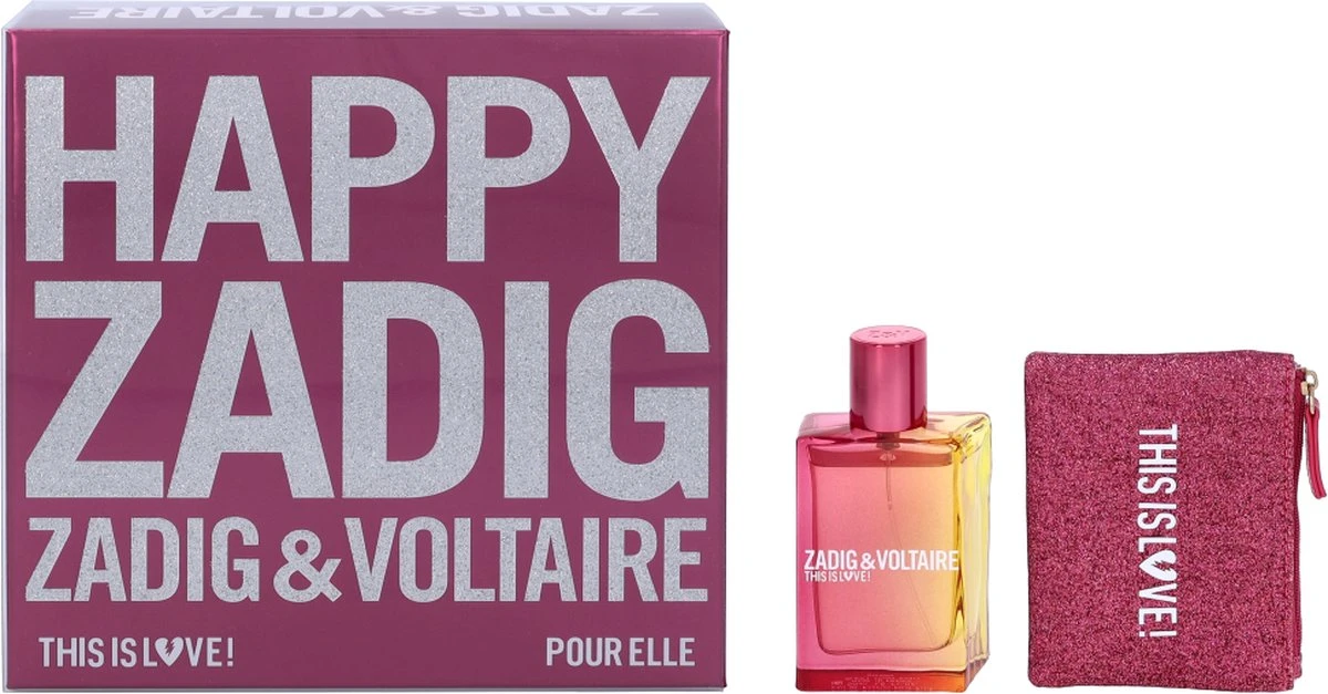 Zadig & Voltaire This Is Love! Giftset - 50 Ml Eau De Parfum + Toilettas - Geurengeschenkset 4 Zadig & Voltaire This Is Love! Giftset - 50 Ml Eau De Parfum + Toilettas - Geurengeschenkset - Image 4