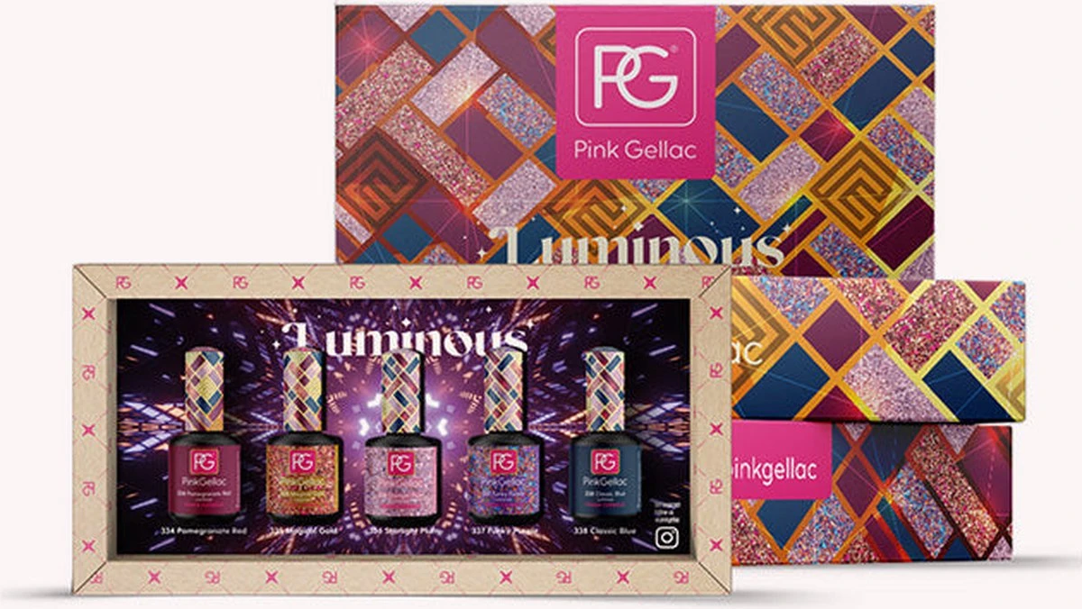 Pink Gellac - Color Box Luminous - Gellak - Set Van 3 Glitter En 2 Effen Kleuren 4 Pink Gellac - Color Box Luminous - Gellak - Set Van 3 Glitter En 2 Effen Kleuren - Image 4