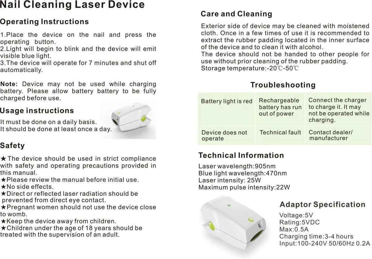 Anti Schimmelnagel Kalknagel Laserapparaat Om Zelf Te Behandelen, Veilig, Effectief, Snel En Pijnloos, Koude Laser Behandeling Voor Thuisgebruik, Voor Tenen En Vingers. Oplaadbaar. 5 Anti Schimmelnagel Kalknagel Laserapparaat Om Zelf Te Behandelen, Veilig, Effectief, Snel En Pijnloos, Koude Laser Behandeling Voor Thuisgebruik, Voor Tenen En Vingers. Oplaadbaar. - Image 5