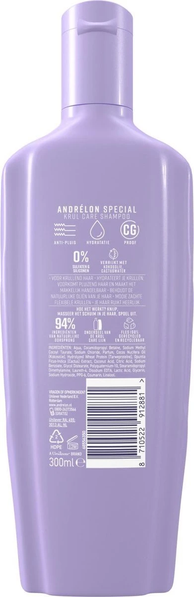 Andrélon Krul Care Shampoo - 6 X 300 Ml - Voordeelverpakking 6 Andrélon Krul Care Shampoo - 6 X 300 Ml - Voordeelverpakking - Image 6