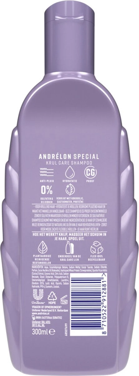 Andrélon Krul Care Shampoo - 6 X 300 Ml - Voordeelverpakking 9 Andrélon Krul Care Shampoo - 6 X 300 Ml - Voordeelverpakking - Image 9