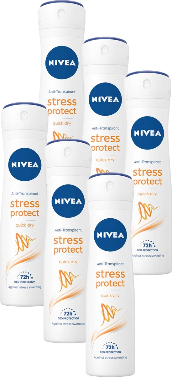 NIVEA Stress Protect - 6 X 150 Ml - Voordeelverpakking - Deodorant Spray 1 NIVEA Stress Protect - 6 X 150 Ml - Voordeelverpakking - Deodorant Spray