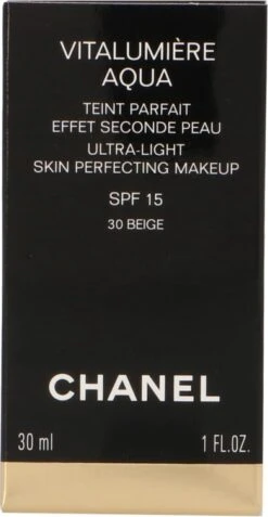 Chanel Vitalumiere Aqua Foundation - 30 Beige - SPF15 - 30 Ml 15 Chanel Vitalumiere Aqua Foundation - 30 Beige - SPF15 - 30 Ml -Modecosmetica 622x1200 2