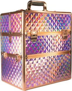 Koffer Groot Holo/Golden Rose XXL Met Opbergvakken